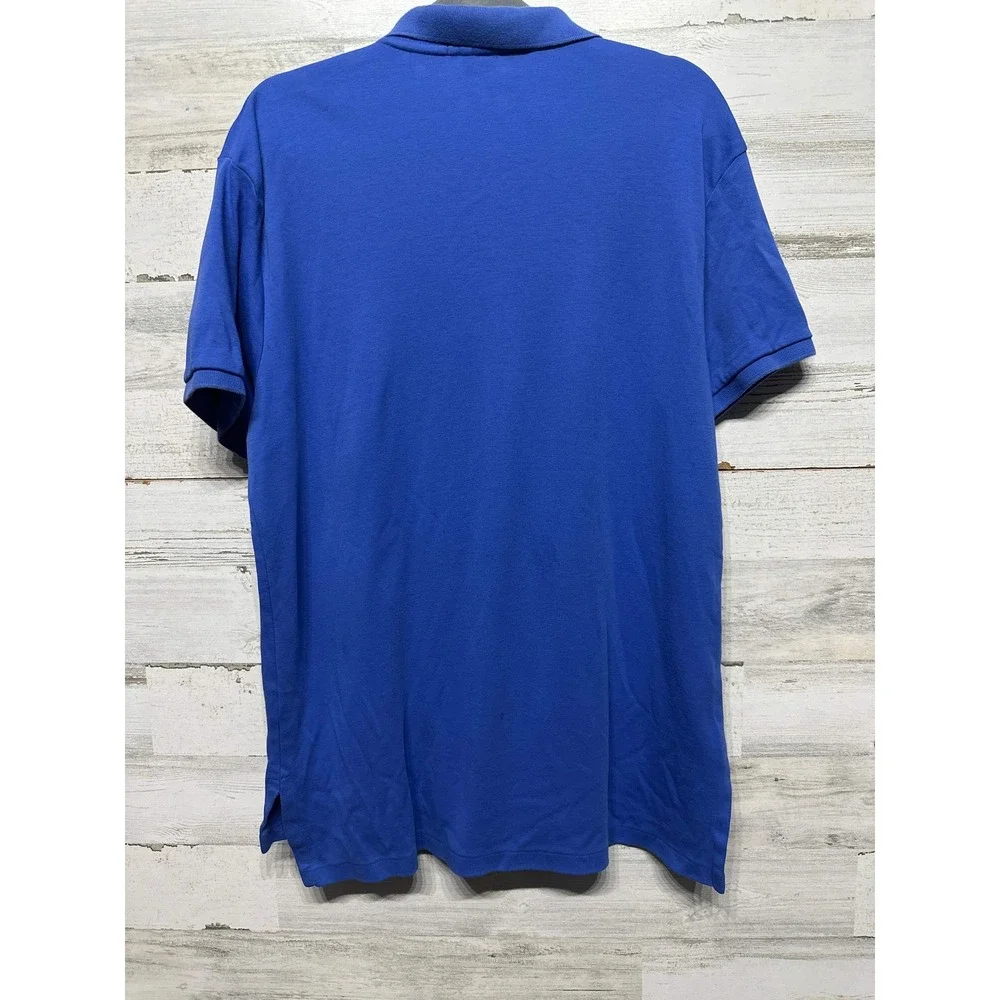 Polo Ralph Lauren Polo Shirt Mens Large Blue Custom Fit Short Sleeve EUC